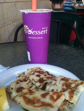 Gozleme and bubble tea - a Friday lunch staple.