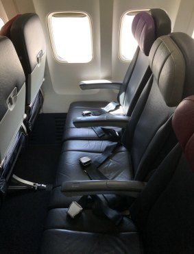 Rex's seats on the Boeing 737 are the same as the previous owner's, Virgin Australia.