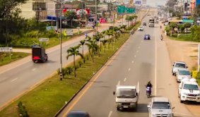 A local street in Udon Thani, Thailand.