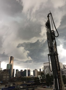 A storm front hits Melbourne city on Thursday afternoon.