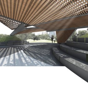 An impression of the interior of this year's MPavilion.