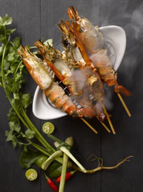 A top Starfish Bloo dish is grilled Kalimantan giant river prawn.