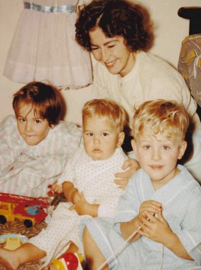 Mollie Jones with twins, Jenny, left, and Chris, right, and Alister, centre.