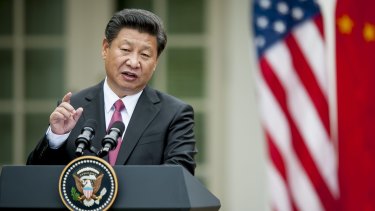 Chinese President Xi Jinping speaking at the White House.