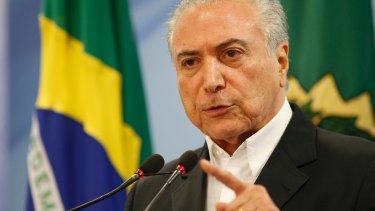Brazilian President Michel Temer delivers a new statement following the release of a tape allegedly demonstrating him condoning bribery payments.