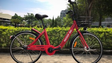 A sample of the Reddy Go red bike to be launched in Sydney.
