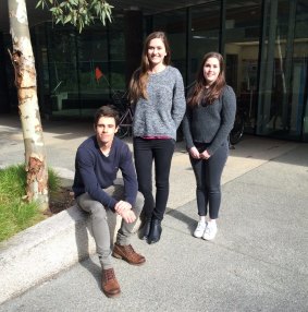 Communicators: Monash science students, Jack Ostergaard, Simone Cook and Lucinda Race were finalists in The Age-Monash prize for science writing.