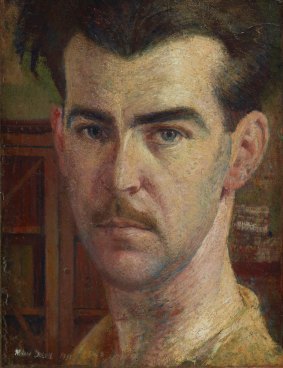 Self portrait (1932), by William Dobell, oil on wood panel 35 x 27 cm. Art Gallery of New South Wales. 