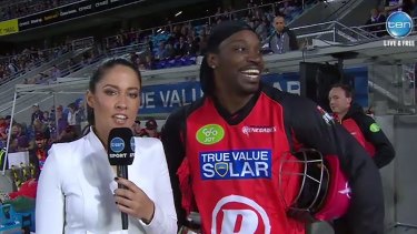 Infamous moment: Chris Gayle and 'that' interview with Mel McLaughlin.