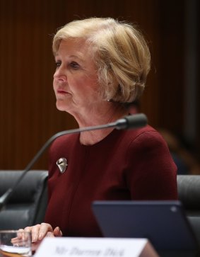 Prsident of the Australian Human Rights Commission, Gillian Triggs, during budget estimates on Thursday.