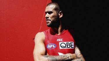 Back into training: Lance Franklin, of the Sydney Swans.