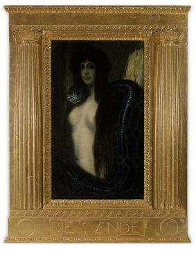 The collection includes paintings such as Stuck's The Sin.
