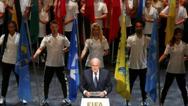 FIFA President Sepp Blatter speaking during the opening ceremony of the 65th FIFA Congress.