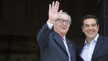 European Commission president Jean-Claude Juncker with Greek Prime Minister Alexis Tsipras last week. The Greeks also told the EU "no", only to reluctantly accept its terms later.