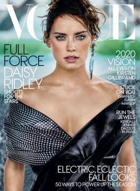 Daisy Ridley on the cover of US Vogue, photographed by Mario Testino. 