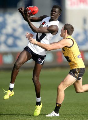 Gach Nyuon in action during the AFL Under 18 Championships match in July 2015.