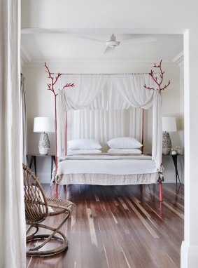 STYLING TIP: “The positioning of a central hanging light in a bedroom might interfere with the height and details of a bed frame,” warns interior designer Thomas Hamel.
