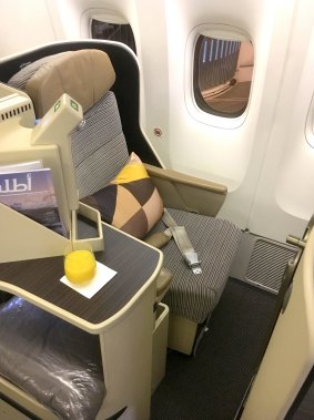 The Etihad 777 business class seat is not as good as the new Dreamliner version.