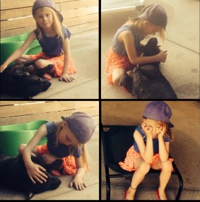 Izzy and her owner Tania Isbester's seven-year-old daughter Tahliya. 