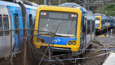 A train at Hurstbridge station was derailed after vandals broke in overnight and started it.