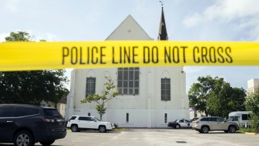 The AME Emanuel Church in Charleston after the shooting in 2015. 