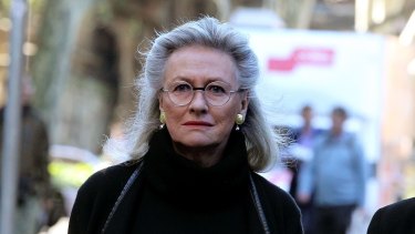 Harriet Wran's mother, Jill Wran, arrives at the NSW Supreme Court on Tuesday.