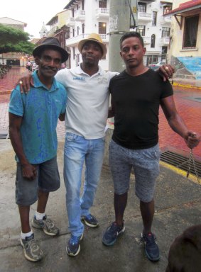 Jafet with Santiago and one of his former gang members.