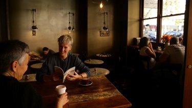 Newcastle's renewal hasn't just been led by bearded male baristas: academic and poet Keri Glastonbury, pictured, at One Penny Black cafe with Eila Vinwyn.