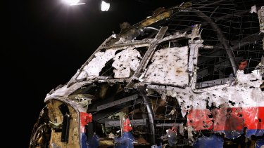 The cockpit of MH17 where the Russian missile struck.