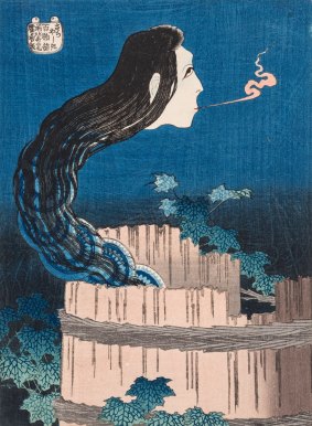 Katsushika Hokusai's The Mansion of the Plates from the One Hundred Ghost Stories series.