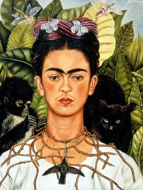 Self-portrait by Mexican painter Frida Kahlo.