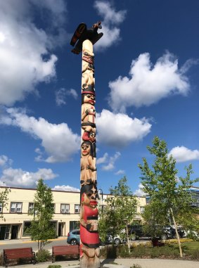 Friendship totem pole in the Rotary Peace Park, Whitehorse.