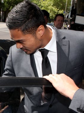 Kirisome Auva'a leaves the Melbourne Magistrates' Court on November 7.