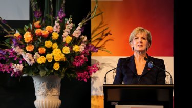 Foreign Affairs Minister Julie Bishop during her address at Australia's Regional Summit to Counter Violent Extremism.