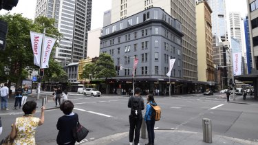 The building on the corner of Castlereagh and Park streets will be demolished for the new Pitt Street station.