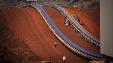 The Fortescue Solomon iron ore mine in Western Australia's Pilbara region.  Analysts expect iron ore to sell for $US52.16 a tonne in 2015.