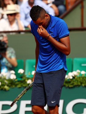 "Get out of my box. Get out of my box," Kyrgios shouted to his brother Christos.