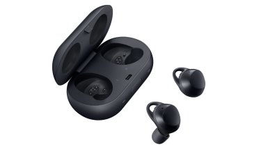 The updated Icon X earbuds with their charging case.