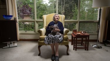 Winifred Hirst, 92, and her cat Lexi. Mrs Hirst has lived in her four-bedroom home in Melbourne's east for 56 years. 
