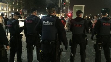 Police were out in force on Saturday night to prevent a repeat of last year's Moomba riots.