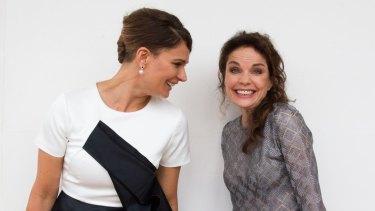 Prison prospects: <i>Wentworth's</i> Danielle Cormack (left) and Sigrid Thornton at the Foxtel launch of their line-up for next year. 