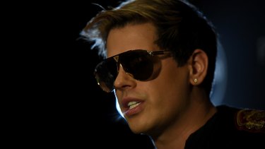 Milo Yiannopoulos at a press conference in Sydney on November 29.