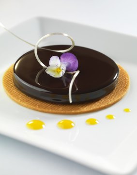 A chocolate flan.