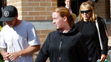 Devyn Hammond, one of the alleged conspirators, leaves Wollongong police station.