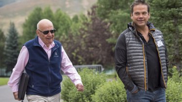 Missed out: Lachlan Murdoch with his father Rupert.