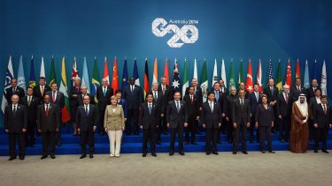 Heads of state at the G20 summit in Brisbane: Growth goals are now in doubt.