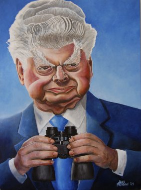 James Brennan's  2009 winning portrait, <i>Old Owl Eyes Is Back - Bart Cummings</i>.