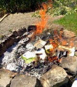 Some students burned their VCE English books after the exam on Wednesday and posted the images on Facebook.