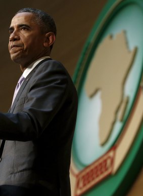 President Barack Obama addresses the African Union in Addis Ababa on Tuesday. 