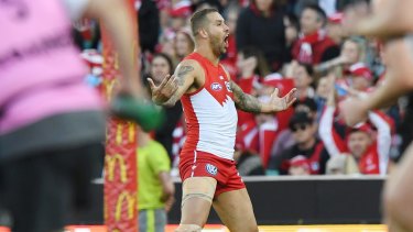 Lance Franklin kicked four second quarter goals in the elimination final. He kicked 73 for the season and won the Coleman Medal. 